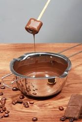 Diğer 57858324452619799283959 304 Çelik 400 Ml Kulplu Benmari Çikolata Eritme Çırpma Kabı Cin867 Açık Gri
