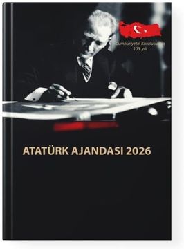 Diğer 57858324452721599283959 2026 Atatu Rk Ciltli Ajanda Ve Müzkli Ve Kristal Portre Açık Gri