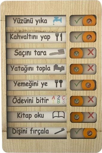 Diğer 57858324452723299283959 Çocuklar İçin Yapılacaklar Listesi Ahşap Planlayıcı Taşınabilir Günlük Kontrol Listesi Tablosu, Evfplnlyc8521 Açık Gri