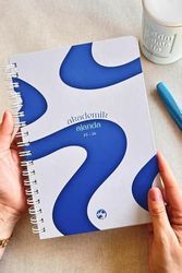 Diğer 57858324452723799283959 Akademik Ajanda 17X24 Cm Spiralli 25/26 Wave Açık Gri