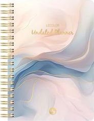 Diğer 57858324452803399283959 Le Süresiz Planlayıcı Spiralli Ajanda Defter Marble 17X24 Cm Açık Gri
