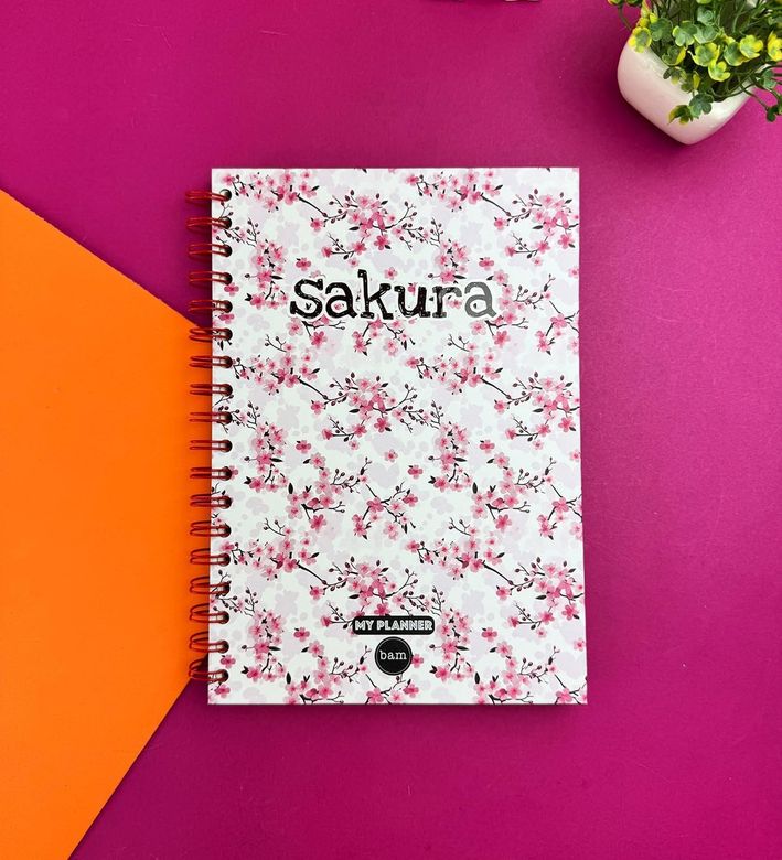 Diğer 57858324452808599283959 Kırmızı Sakura Tasarımlı Konuşan Ajanda Açık Gri