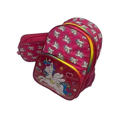 Diğer 57858324452957999283959 İlkokul Anaokul Sırt Çantası Kız Çocuk Beslenme Çantalı Ortopedik 2 Li Set At Model Su Geçirmez Okul Çantası Dijital Baskı Pembe 124-Pembe