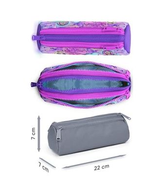 Diğer 57858324452979099283959 Pembe Mor Fashion Üç Bölmeli Kalem Çantası - Kız Çocuk 124-Pembe