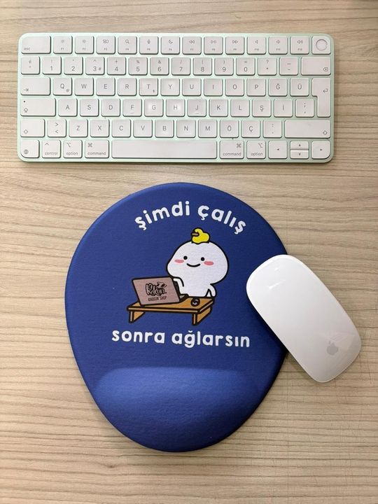 Diğer 57858324453006599283959 Şimdi Çalış Sonra Ağlarsın Baskılı Bilek Destekli Oval Mouse Pad Lacivert 001