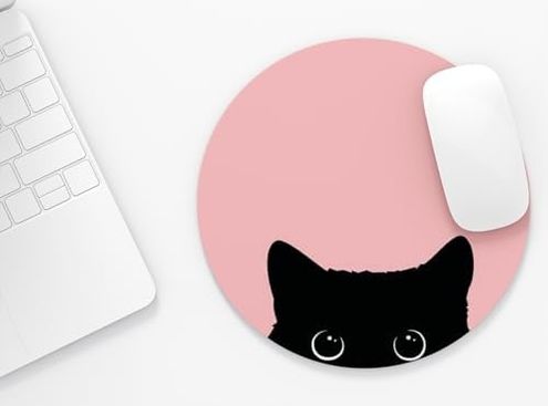 Diğer 57858324453039099283959 Kedi 3 - Yuvarlak Mouse Pad, 19,50 Cm 001