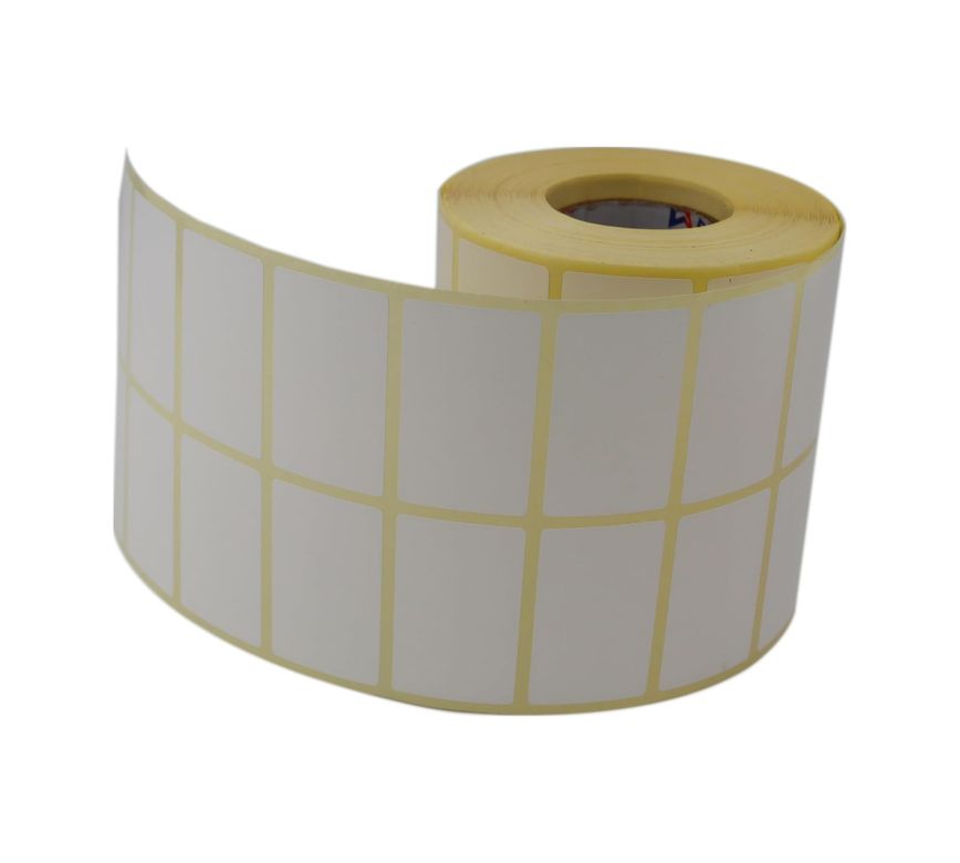 Diğer 57858324453120499283959 Kuşe Etiket 50Mm X 30Mm Ruloda 3000 Adet Yan Yana 2 Li 40Mm Çapında Barkod Yazıcı Etiketi 1