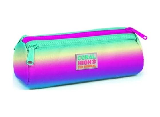 Diğer 57858324453138999283959 Pembe-Yeşil-Mor Üç Bölmeli Kalem Çantası -Kız Çocuk 124-Pembe