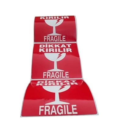 Diğer 57858324453276299283959 Dikkat Kırılır Etiketi 100X100Mm 500 Sarım 1