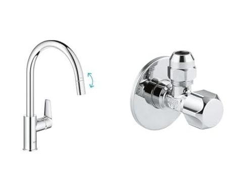 Diğer 57858324453675499283959 Start Edge Spiralli Eviye Bataryası Krom + 2 Adet 55Mm Ara Musluk Seti Açık Beyaz