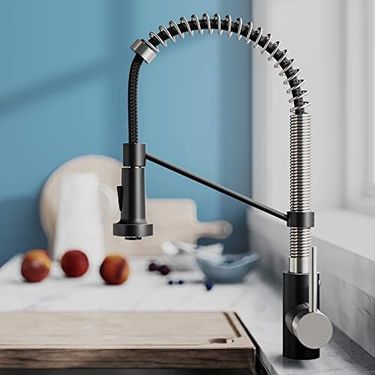 Diğer 57858324453682899283959 Kpf-1610Sfsmb Bolden 46 Cm Ticari Mutfak Bataryası, Çift Fonksiyonlu Çekme Püskürtme Kafası, Paslanmaz Çelik/mat Siyah Açık Beyaz