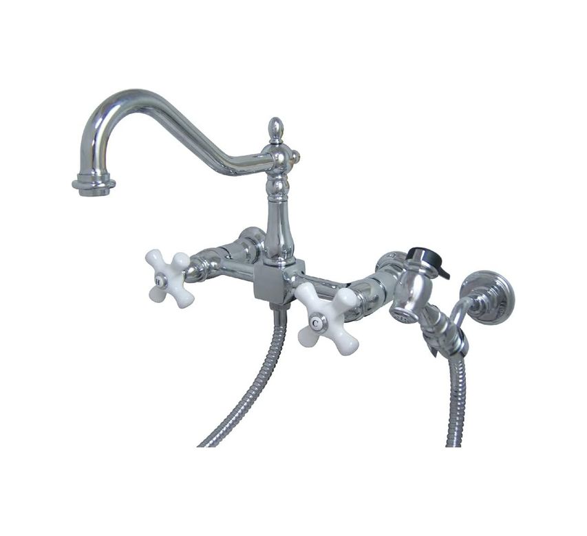 Diğer 57858324453693699283959 Ks1241Pxbs Mount Kitchen Musluk, 8-Inç, Cilalı Krom By Açık Beyaz