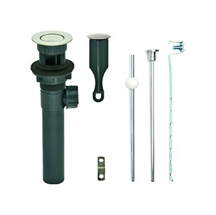 Diğer 57858324453721299283959 Pf Waterworks Pf0735-Bn-Gr, Gri Abs Gövde Banyo Lavabosu/tuvalet Açılır Tahliyesi, Bilyeli Kaldırma Çubuklu Taşma Cupc Listeli, Fırçalanmış Nikel 12 Izgara