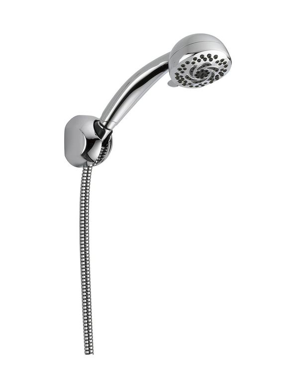 Diğer 57858324453740399283959 Delta Faucet 55436-Pk Premium 5 Ayar Sabit Duvara Monte El Duşu, Krom Açık Mavi