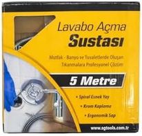Diğer 57858324453750099283959 Lavabo Açma Sustası, 5 Metre, Spiral Esnek Yay, Krom Kaplama, Ergonomik Sap, Mutfak Banyo Ve Tuvalet İçin 12 Izgara