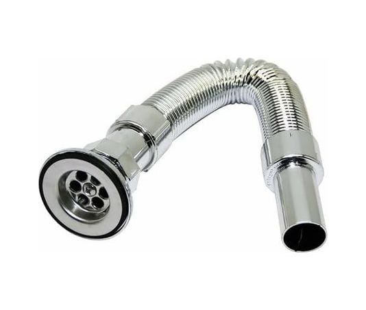 Diğer 57858324453751999283959 Genel Krom Lavabo Sifonu, Körüklü, Ayarlanabilir 33-80 Cm Uzunluk, Plastik, Beyaz 6998