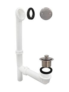 Diğer 57858324453830999283959 Westbrass 597244-07 Beyaz 1-1/2 İnç Boru Şeklinde Çekme Ve Boşaltma Banyo Atıkı, Nikel 12 Izgara