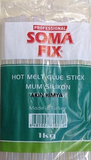 Diğer 57858324453933899283959 Somafıx 1 Kg 11.3X300 Mm Kalın Mum Silikon Çubuk Şeffaf Açık Gri