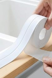 Diğer 57858324453961299283959 Su Sızdırmaz Bant 2 Adet Lavabo Küvet Duş Kenarı Kendinden Yapışkanlı Band Açık Gri