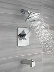 Diğer 57858324453972299283959 Modern Tek Saplı Krom Küvet Ve Duş Kiti, Tek Püskürtmeli Dokunmatik Duş Başlıklı Duş Bataryası, Krom T14467-Pp Valf Dahil Değildir Açık Mavi