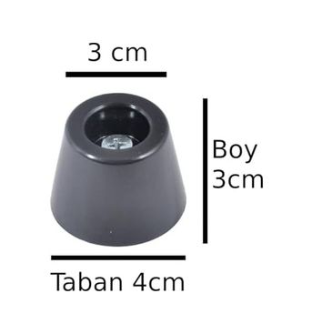 Diğer 57858324454008699283959 Masa Koltuk Kanepe Kitaplık Ünite Ayak Yükseltici Plastik Konik Ayak Boy 3 Cm Çap 3-4 Cm Abanoz