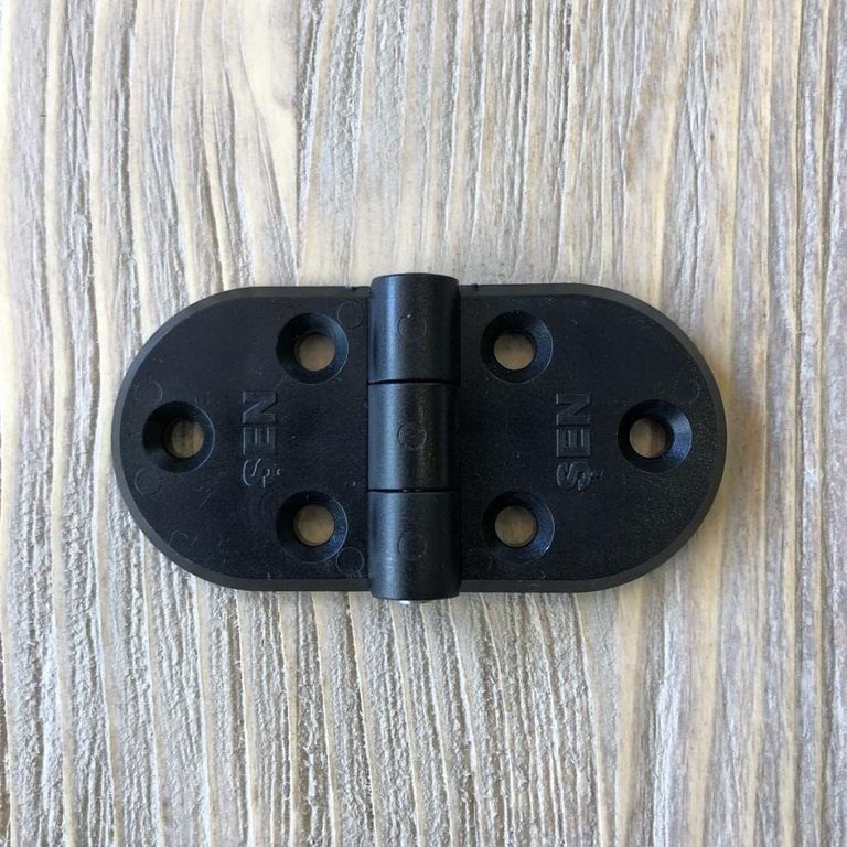 Diğer 57858324454075299283959 Plastik Oval Menteşe 7Cm 2 Adet Siyah Ahşap