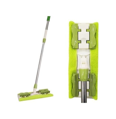 Diğer 57858324529199283959 Mandallı Kaliteli Mop, 360 Derece Döner Başlıklı, Saplı, Yoğun Kullanıma Uygun, Sert Zeminler İçin Uygun, Kaliteli, 1 Adet Yedek Bez Yeşil Açık Gri