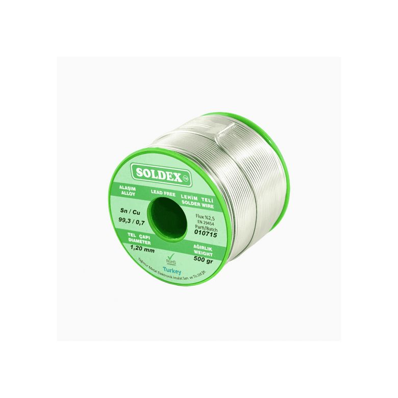 Diğer 58831889 Sn: 99.3 - Cu: 0.7, 500 Gr, 0.75 Mm - Kurşunsuz, Gümüşsüz Lehim Teli