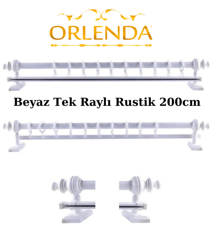 Diğer 8oY5bCXgJj Orlenda Tek Raylı Rustik Perde Askısı 200Cm