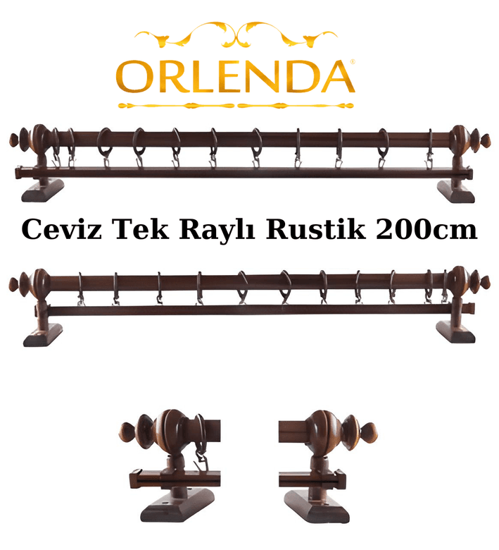 Diğer 8oY5bCXgJj Orlenda Tek Raylı Rustik Perde Askısı 200Cm