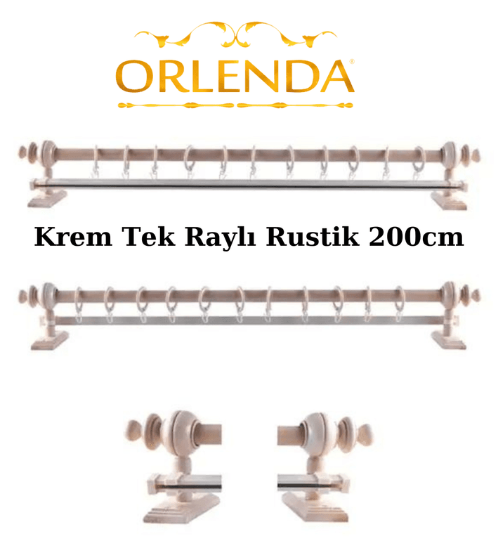 Diğer 8oY5bCXgJj Orlenda Tek Raylı Rustik Perde Askısı 200Cm