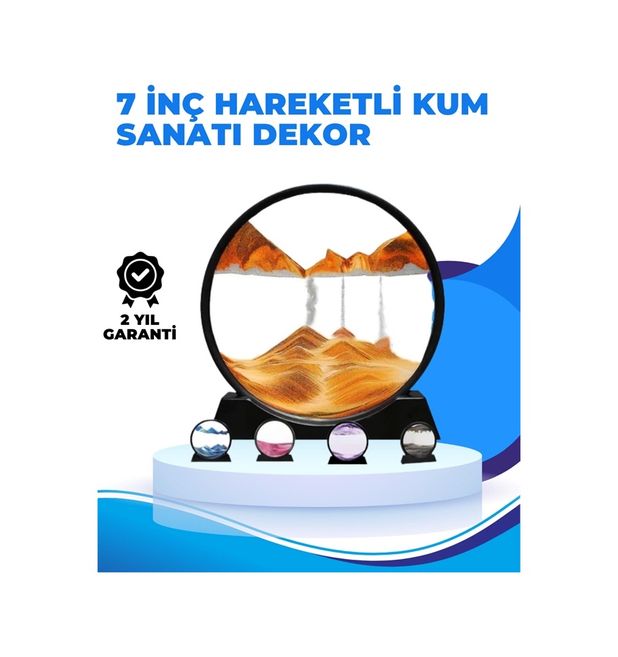 Diğer 94559523 Döndürülebilir Dinamik Kum Tablosu Stres Giderici, Yüksek Kaliteli Cam Ve Doğal Kum İle Sanatsal Masa Dekoru