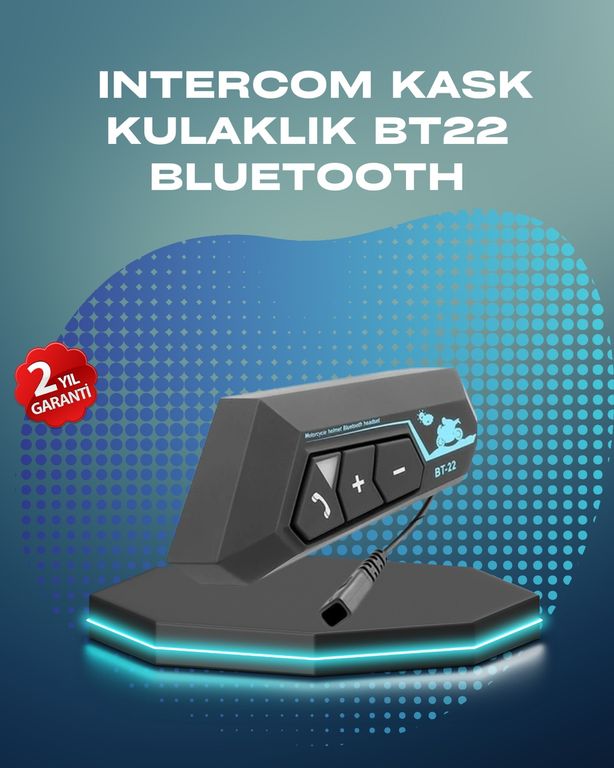 Diğer 96251369 Bt22 Kask Bluetooth Kulaklık Su Geçirmez Motosiklet İletişim Sistemi