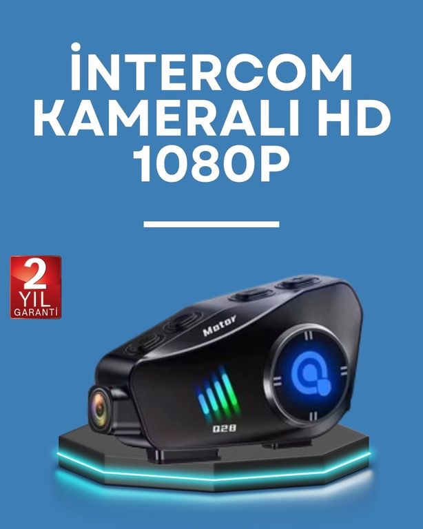 Diğer 96446841 Q28 Kask Kulaklık 1080P Hd Kamera Bluetooth 5.3, Su Geçirmez, Gürültü Azaltma