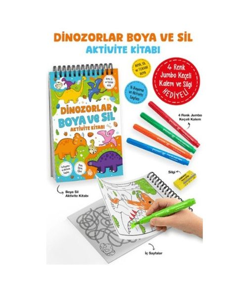Diğer Dinozorlar - Boya Ve Sil Aktivite Kitabı / 3 Yaş + - Huvj-753202