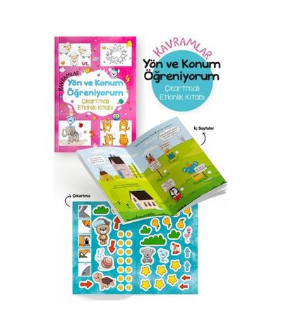 Diğer Kavramlar Yön Ve Konum Öğreniyorum Çıkartmalı Etkinlik Kitabı - 3 Yaş + - Huvj-753195