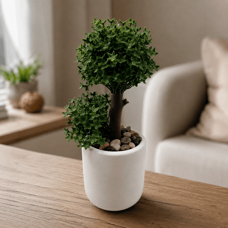 Diğer MASA SÜSÜ YAPAY AĞAÇ Beton Saksıda Yapay Bonsai Ağacı
