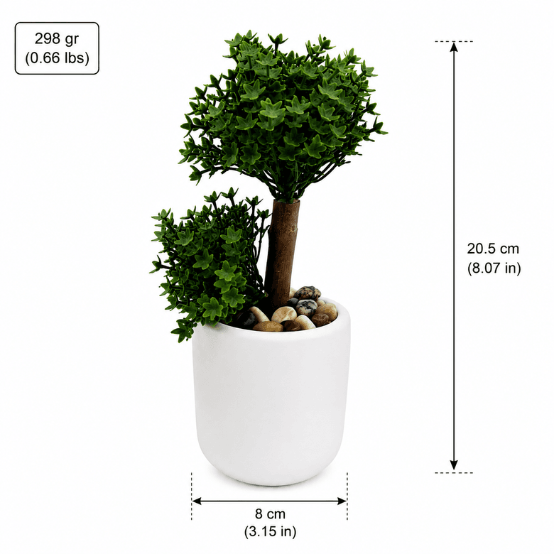 Diğer MASA SÜSÜ YAPAY AĞAÇ Beton Saksıda Yapay Bonsai Ağacı