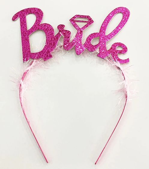 Diğer MEYSMRSMRBRİDE-PMgumus6-BLMY Mey İthalat Gümüş Renk Bekarlığa Veda İtalik Yazı Alyanslı Bride Taç