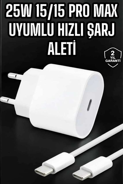Diğer MEYTDUCZ25WİPHONEŞARJ2-1-BLMY Mey İthalat Güç Adaptörü Ve Kablosu Şarj Aleti 15/15 Pro Max Uyumlu Hızlı Şarj