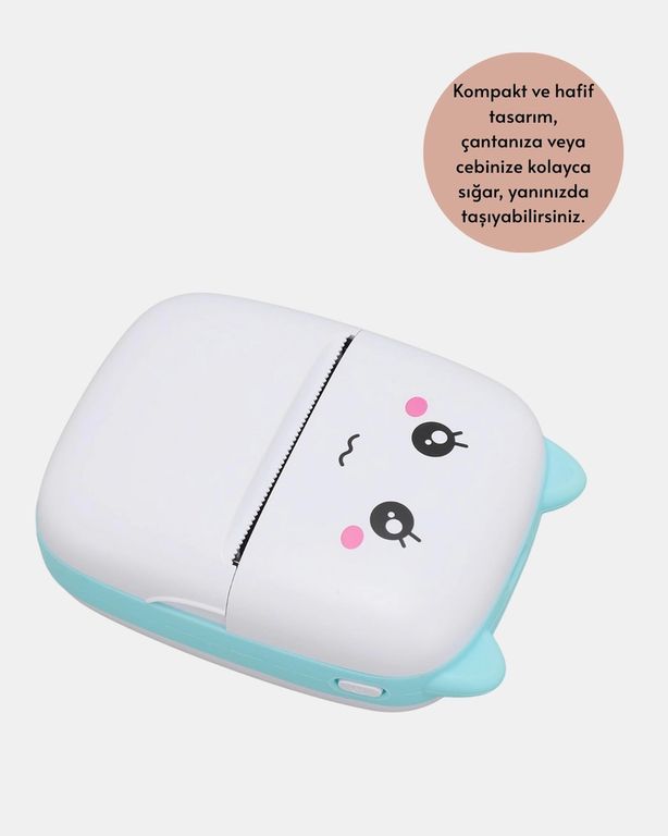 Diğer MEYTDUCZZPRİNTERYAZICI-1-BLMY Mey İthalat Kablosuz Mini Cep Yazıcısı Bluetooth Destekli 1200Mah Bataryalı