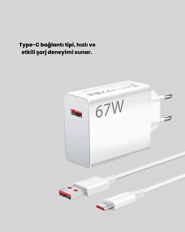 Diğer MEYTDUCZZZ67WŞARJALETİİ-19-BLMY Mey İthalat 67 Watt Type C Hızlı Şarj Başlık Xiaomi Black Shark Uyumlu