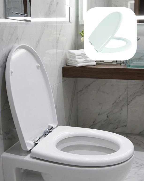Diğer MEYTDUCZZZKLOZETKAPAĞI-3-BLMY Mey İthalat Universal Klozet Kapak Seti Kaydırmaz Alt Yüzey Kolay Temizlik Banyo Aksesuarı Beyaz