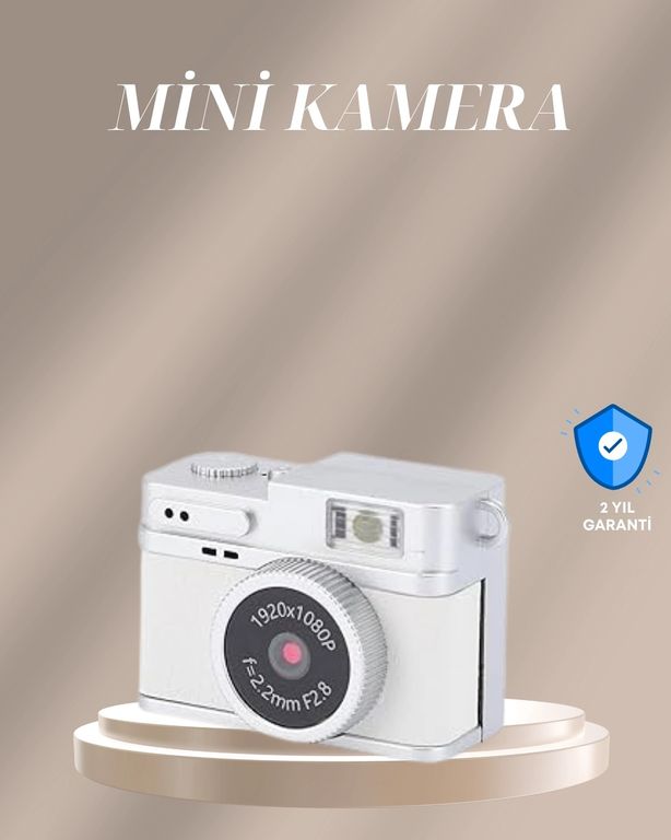 Diğer MEYTDUCZZZLK027KAMERABEYAZ-3-BLMY Mey İthalat Cep Boy Vintage Dijital Kamera Led Destekli Full Hd Video