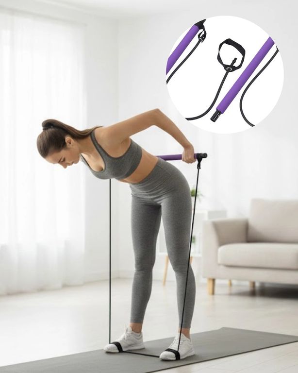 Diğer MEYTDUCZZZPİLATESSET-3-BLMY Mey İthalat Pilates Bar Direnç Aleti Duruş Geliştirici Ve Kas Güçlendirici Çok Renkli