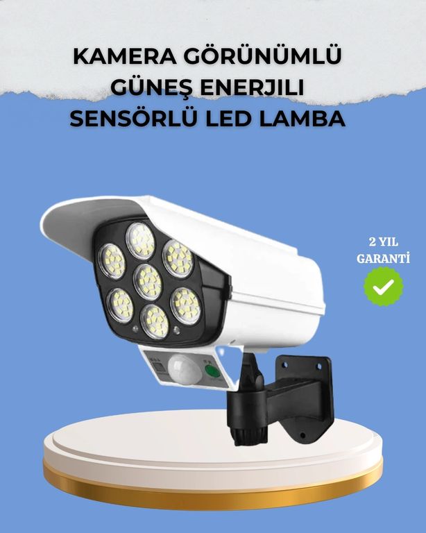Diğer MEYTDUCZZZV070SOLARLAMBA-3-BLMY Mey İthalat Kamera Görünümlü Solar Led Lamba Hareket Sensörlü Uzaktan Kumandalı Bahçe Duvar Aydınlatması