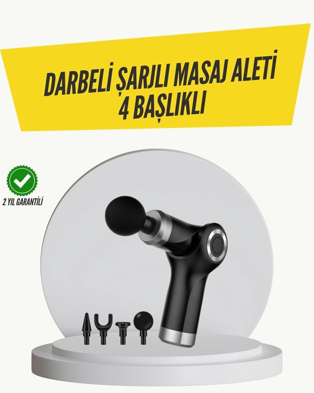 Diğer MEYTDXUCZKH800MASAJ-BLMY Mey İthalat Mini Masaj Tabancası 4 Başlık 6 Hız Ayarlı Çok Renkli