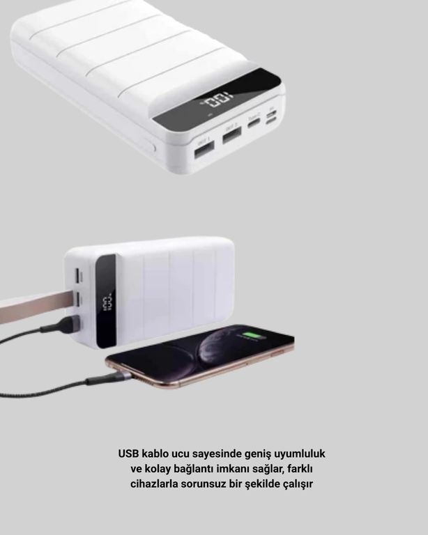 Diğer MEYTDXUCZZZ50000MAHPOWERBANKKKKKK-3-BLMY Mey İthalat Çoklu Cihaz Uyumlu Led Ekranlı 50000 Mah Powerbank Çok Renkli