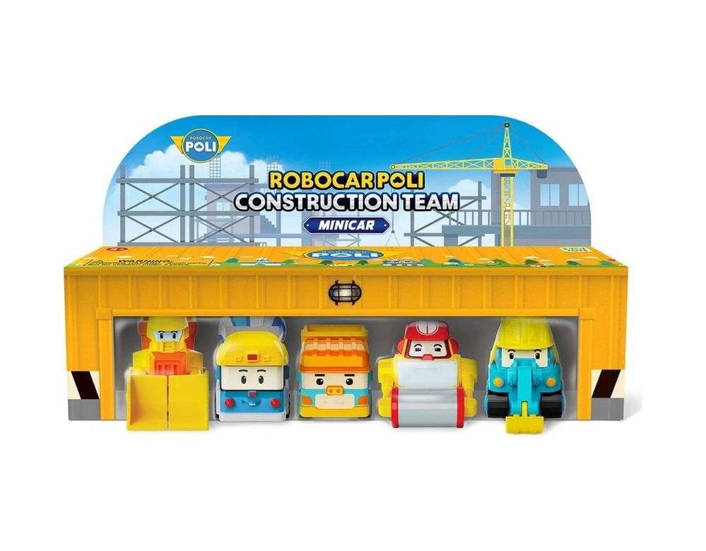 Diğer MEYXTN02.POLI761-BLMY Mey İthalat Polı Mrt-761 Robocar Poli Mini İnşaat Araçları 5Li Set