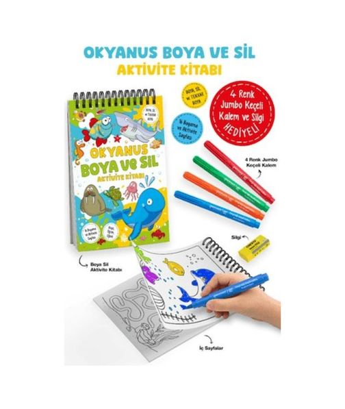 Diğer Okyanus - Boya Ve Sil Aktivite Kitabı / 3 Yaş + - Huvj-753208